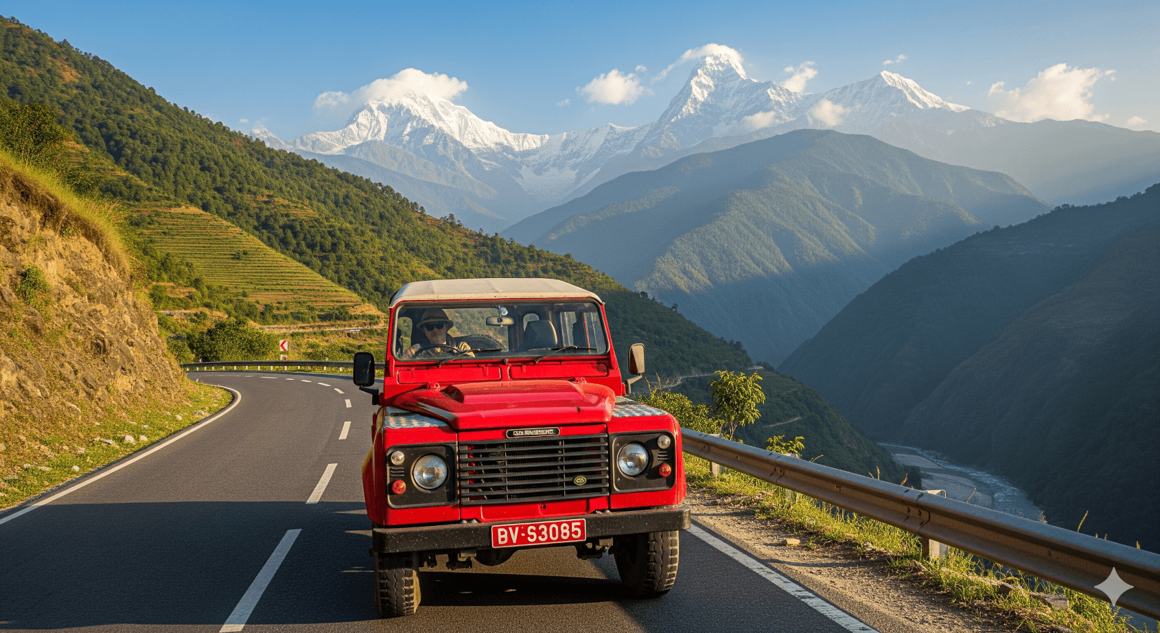 Scenic highway route in Nepal